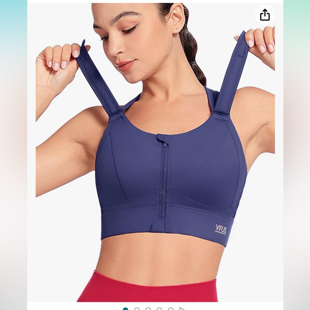 VFUS Zip Front Adjustable High Impact Sports Bras for Women Premium  Workout